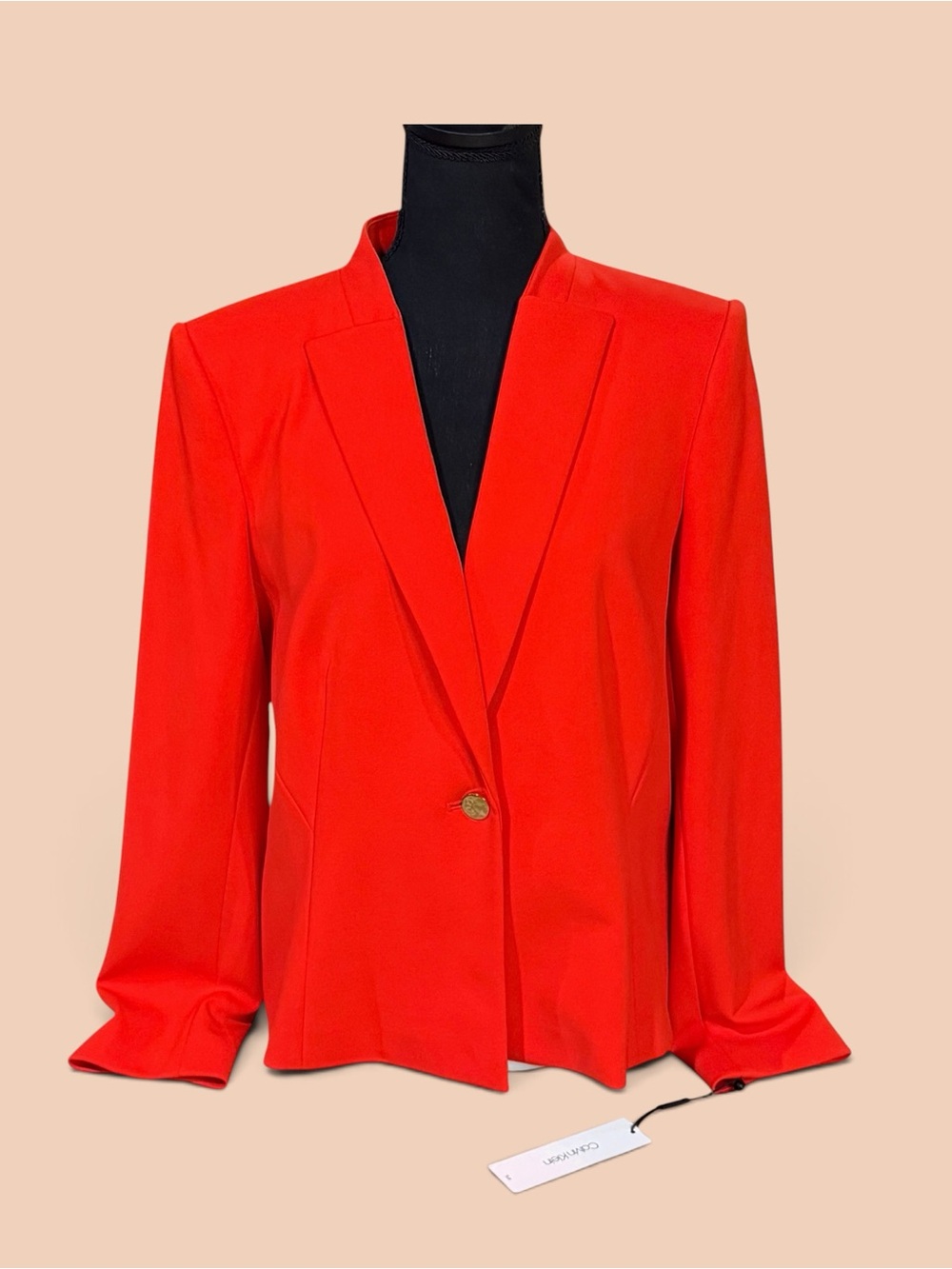 NWT Calvin Klein Women’s Vibrant Red Single-Button Blazer - Size 14